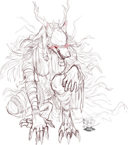 anthro antlers biped blush breasts claws female horn nipples simple_background smile solo toe_claws white_background hyucaze bloodborne fromsoftware mythology sony_corporation sony_interactive_entertainment vicar_amelia beast_(bloodborne) canid canine mammal mythological_canine mythological_creature werecanid werecanine werecreature werewolf 2022 digital_media_(artwork) hi_res sketch