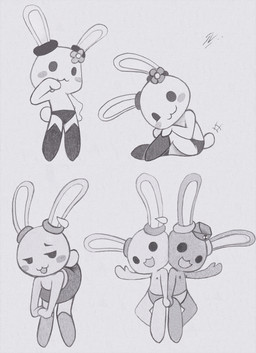 :3 anthro featureless_chest female flat_chested group leaning leaning_forward loli nipples shirtless sitting smile smiling_at_viewer smug smug_face standing trio young young_anthro young_female lockerobster sweet_valerian dopamine_(sweet_valerian) serotonin_(sweet_valerian) valerian_(sweet_valerian) lagomorph leporid mammal rabbit 2025 graphite_(artwork) greyscale hi_res monochrome traditional_media_(artwork)