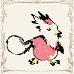ambiguous_gender anthro beak multicolored_body simple_background solo two_tone_body otiksimr nintendo pokemon avian bird delibird generation_2_pokemon pokemon_(species) 1:1 2024 low_res