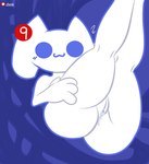 anthro bodily_fluids butt female fur genital_fluids genitals looking_at_viewer owo pussy simple_background solo thick_thighs white_body white_fur demon3sigma discord_(app) clyde_(discord) felid feline mammal absurd_res hi_res