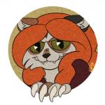 1:1 2017 bite biting_lip biting_own_lip domestic_cat felid feline felis hair headshot_portrait icon mammal may825 orange_hair portrait self_bite solo toony