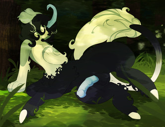 animal_genitalia animal_penis equine_genitalia equine_penis forest genitals horn lying male on_side paws penis plant raised_leg solo tree cloudy_hyena mythology cupid_(cloudy_hyena) equid equine mammal mythological_creature mythological_equine splynter taur unicorn hi_res shaded