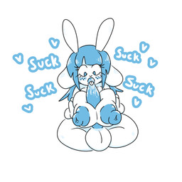 anthro autofellatio autotitfuck blue_eyes blue_hair blue_nipples blue_penis breast_play breasts fur genitals gynomorph hair intersex long_penis masturbation nipples oral oral_masturbation penile penile_masturbation penis shortstack shortstack_gynomorph shortstack_intersex solo white_body white_fur milkbuni milkbuni_(character) animal_humanoid humanoid lagomorph lagomorph_humanoid leporid leporid_humanoid mammal mammal_humanoid rabbit rabbit_humanoid 1:1 2023