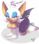 anthro big_breasts breasts cleavage clothed clothing female heart_symbol membrane_(anatomy) membranous_wings solo text wings nancher sega sonic_the_hedgehog_(series) rouge_the_bat bat mammal 2015 absurd_res english_text hi_res