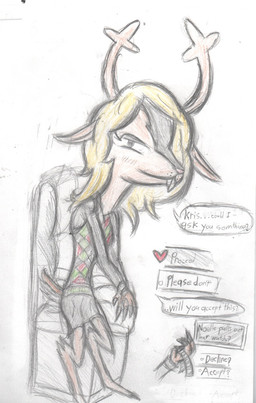 anthro antlers asking_another buckteeth female first_person_view furniture hooves horn sofa solo speech_bubble talking_to_another teeth dogun deltarune undertale_(series) noelle_holiday deer mammal new_world_deer graphite_(artwork) traditional_media_(artwork)