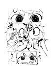 absurd_res anthro bamfear berdimo black_and_white bodily_fluids clothed clothing collar comic dialogue doneru duo elisty_(doneru) eye_contact fangs female hi_res japanese_text leash looking_at_another monochrome rags right_to_left sketchy smile surprise tany_(doneru) tears teeth text translated young young_anthro young_female