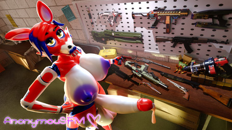 anthro balls big_balls big_breasts big_penis bodily_fluids bow_(feature) breasts erection genital_fluids genitals gun hair handgun herm holding_gun holding_object holding_ranged_weapon holding_weapon huge_breasts humanoid_genitalia humanoid_penis intersex lips looking_at_viewer machine nipples nude penis puffy_nipples ranged_weapon smile solo tail teeth thick_lips thick_thighs weapon anonymousfm five_nights_at_freddy's scottgames fan_character spangle_(anonymousfm) animatronic canid canine fox mammal robot 3d_(artwork) absurd_res digital_media_(artwork) hi_res