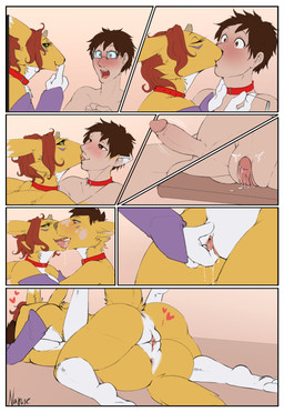 accessory anthro anus big_breasts big_dom_small_sub blood bodily_fluids bottomwear breast_grab breast_growth breast_play breast_squish breasts breasts_together butt clitoral clitoral_rubbing clitoris clothing cock_ring collar collar_only computer dominant dripping dripping_wet duo electronics eyewear female female/female finger_in_mouth fondling french_kissing gender_transformation genital_fluids genital_transformation genitals genitals_shrinking glasses grope growth gynomorph hand_on_breast horn human_to_anthro intersex intersex/female jewelry kiss_on_lips kissing kissing_cheek kissing_with_both_sets_of_lips larger_female licking licking_tip male male/female mtf_transformation nude on_top on_top_of_another oral pants penetration penis penis_accessory penis_jewelry penis_shrinking penis_to_vagina_tf saliva saliva_on_tongue saliva_string sex size_difference snout snout_growth species_transformation spread_butt spread_legs spreading squish surprised tail through_screen tongue transformation transformation_through_sex tribadism unicorn_horn vaginal vaginal_fluids vulva wet narusewolf bandai_namco digimon mythology canid canine canis digimon_(species) equid equine human humanoid hybrid mammal mythological_creature mythological_equine renamon unicorn wolf comic hi_res