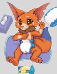 ageplay anthro baby balled_up_diaper bedding blanket bodily_fluids clothing diaper diaper_change discarded_diaper genital_fluids infantilism looking_at_viewer lying male on_back roleplay solo unclean_diaper urine used_diaper wet_diaper wetting wipes young young_anthro kuuneho league_of_legends riot_games tencent gnar_(lol) yordle absurd_res hi_res