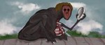 ambiguous_gender black_body black_skin fusion gore mask nightmare_fuel not_furry solo teeth tongue anonymous_artist attack_on_titan ghibli spirited_away no-face 7:3 absurd_res crossover hi_res