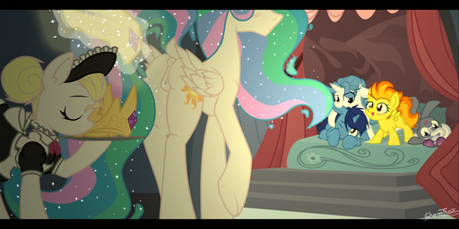 age_difference anus bed blush clothing crown cutie_mark female feral furniture genitals group harem headgear horn magic maid_uniform male older_female tiara undressing uniform vulva wings young young_feral younger_female younger_male sherathoz friendship_is_magic hasbro my_little_pony mythology fancypants_(mlp) hoity_toity_(mlp) night_light_(mlp) princess_celestia_(mlp) spitfire_(mlp) wonderbolts_(mlp) earth_pony equid equine horse mammal mythological_creature mythological_equine pegasus pony unicorn winged_unicorn hi_res
