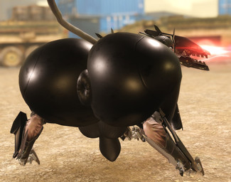 3_fingers 3_toes animal_genitalia animal_penis anthro anus balls big_balls big_butt black_anus black_balls black_body black_penis black_skin blurred_background bodily_fluids butt canine_genitalia canine_penis erection feet feral fingers genital_fluids genitals glowing glowing_eyes huge_butt looking_back machine male nude on_model open_mouth penis presenting presenting_hindquarters puffy_anus solo spread_legs spreading tail toes willie_piv konami metal_gear metal_gear_rising:_revengeance platinumgames blade_wolf canid canine canis mammal robot robot_feral 3d_(artwork) colored digital_media_(artwork) shaded widescreen