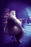 anthro bed big_breasts big_butt biped breasts butt chair curvy_figure eyes_closed female fur furniture horn huge_breasts huge_butt inside nipples nude pose sitting solo voluptuous wiess undertale undertale_(series) toriel boss_monster_(undertale) bovid caprine mammal 2019 pinup