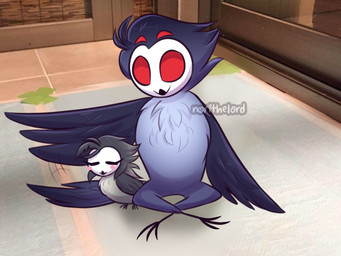 4_eyes beak black_body black_feathers blush blush_stickers duo empty_eyes eyes_closed feather_hair feathers female feral feralized grey_body grey_feathers holidays male multi_eye photo_background pseudo_hair red_eyes sitting_cross-legged smile tail tail_feathers text white_face wings young young_feral norithelord father's_day hellaverse helluva_boss octavia_(helluva_boss) stolas_(helluva_boss) avian bird owl 2021 4:3 artist_name mixed_media photography_(artwork) watermark daughter_(lore) father_(lore) father_and_child_(lore) father_and_daughter_(lore) parent_(lore) parent_and_child_(lore) parent_and_daughter_(lore)
