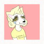 blonde_hair bodily_fluids clothing crying fur hair shirt solo tears topwear white_body white_fur unknown_artist maria_(wffl) canid canine canis domestic_dog mammal 1:1 2_frame_animation animated short_playtime