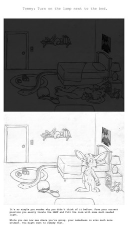 animal_genitalia anthro balls barefoot bed bedroom biped buckteeth dark door feet flashlight fully_sheathed furniture genitals inside lamp lying male nude on_back plushie poster reaching sheath skateboard solo standing teddy_bear teeth text toy vehicle young young_anthro mizzyam disney robin_hood_(disney) robin_hood canid canine fox lagomorph leporid mammal rabbit red_fox true_fox absurd_res comic english_text graphite_(artwork) greyscale hi_res monochrome sequence traditional_media_(artwork)