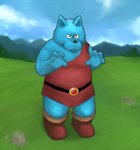 anthro black_nose blue_body blue_fur clothing fur humanoid_hands male outside overweight overweight_anthro overweight_male robe solo kick_(artist) dragon_quest square_enix bewarewolf canid canine canis mammal wolf 2008