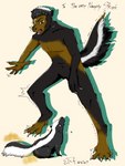 anthro black_body black_fur featureless_crotch feral fur growth male mid_transformation multicolored_body multicolored_fur tail tail_growth text transformation two_tone_body two_tone_fur white_body white_fur to7ny11 human mammal mephitid skunk 3:4 english_text hi_res