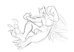 3_toes abs anthro balls big_claws claws feet genitals humanoid_feet male pecs plantigrade pupils slit_pupils solo toes wrinkled_feet wrinkles 44vex nintendo pokemon vex_(44vex) generation_3_pokemon pokemon_(species) sceptile 2020 monochrome sketch