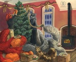 anthro breasts christmas_tree clothed clothing domestic_pet female feral furries_with_pets group holidays inside multi_tail plant tail tree kacey christmas krinele_fullin levis molly_fullin canid canine dreamspinner fox mammal 2007