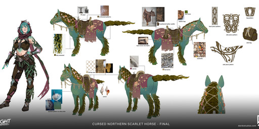 ambiguous_feral ambiguous_focus ambiguous_gender armor belt belt_buckle bent_arm black_bottomwear black_clothing black_pants blue_body blue_eyebrows blue_fur blue_hair blue_scales blue_sclera boots bottomwear brown_clothing brown_topwear buckle clothed clothed_female clothed_human clothing company_logo company_name eyebrows eyelashes female female_human feral footwear fully_clothed fully_clothed_female fully_clothed_human fur gauntlets gloves green_hooves green_mane green_tail grey_background grey_belt grey_boots grey_clothing grey_footwear hair hand_on_hip hand_on_own_hip handwear hooves kelp larger_female larger_human leaf leaf_mane leaf_tail lidded_eyes light lips long_tail mane medium_hair mouth_closed pants photo_reference pink_lips purple_hood purple_scarf quadruped reins rope saddle saddle_bag scales scarf seashell shell shoes simple_background size_difference smaller_ambiguous smaller_feral smile standing straight_arm tail tan_claws text throwing_knife topwear torn_scarf turnaround unguligrade white_eyes mirel_shalari zhanibek_kurmanbay celtic_mythology european_mythology highguard_(game) mythology scarlet_(highguard) aquatic equid equine horse human hybrid kelpie mammal mythological_creature mythological_equine sunfish 2026 absurd_res artist_collaboration concept_art digital_drawing_(artwork) digital_media_(artwork) english_description english_text flat_colors hi_res lighting official_art reference_image url