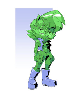 anthro big_breasts boots bottomless breasts clothed clothing featureless_breasts featureless_crotch female fist footwear gem green_body looking_away shoes simple_background solo standing topwear vest white_background hardtones sega sonic_the_hedgehog_(series) sally_acorn chipmunk elemental_creature gem_creature ground_squirrel mammal mineral_fauna rodent sciurid 2026 4:5 hi_res