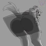 alternate_universe ambiguous_gender anthro bandage bandages_only big_butt biped butt butt_focus seat sitting solo tail snapsatnight mob_entertainment poppy_playtime smiling_critters dogday_(poppy_playtime) canid canine canis domestic_dog mammal male_(lore)