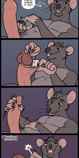 anthro big_penis black_border border buckteeth claws dialogue drugs emanata erection eyebrows foreskin foreskin_play fur genitals glans grey_background holding_object humanoid_genitalia humanoid_penis humor joint joint_in_hand long_foreskin long_penis looking_at_viewer male marijuana masturbation motion_lines narrowed_eyes nude open_mouth open_smile penile penile_masturbation penis red_sclera retracted_foreskin simple_background sitting smile solo stoned substance_intoxication talking_to_viewer teeth text tongue tuft unretracted_foreskin whiskers toomuchdynamite 4/20 mammal murid murine rat rodent 2026 absurd_res comic english_text hi_res multiple_scenes signature