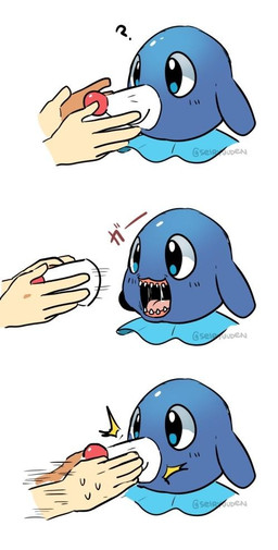ambiguous_gender basic_sequence creepy disembodied_hand duo linear_sequence nightmare_fuel open_mouth simple_background solo_focus teeth three_frame_image three_frame_sequence white_background nintendo pokemon aquatic generation_7_pokemon human mammal pinniped pokemon_(species) popplio 2016 comic sequence