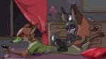 anthro breasts duo female fur green_eyes male purple_eyes small_breasts rarewhoroastbeast_(artist) disney zootopia judy_hopps nick_wilde canid canine fox lagomorph leporid mammal rabbit red_fox true_fox 16:9 2018 widescreen