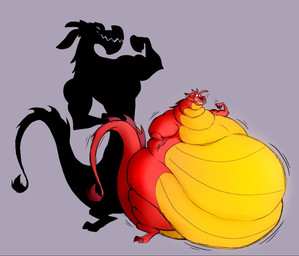 anthro belly big_belly claws clenched_teeth facial_hair fangs flexing flexing_bicep horn huge_belly long_mustache looking_at_viewer male morbidly_obese morbidly_obese_anthro morbidly_obese_male mustache nude obese obese_anthro obese_male overweight overweight_anthro overweight_male raised_tail scales shadow smile smiling_at_viewer solo standing tail tail_tuft teeth thick_thighs tuft wide_hips hectorthewolf disney mulan_(1998) mythology mushu_(disney) dragon eastern_dragon mythological_creature mythological_scalie scalie 2026 hi_res