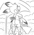 anthro balls beach duo fellatio genitals male male/male oral penile sex usury40 nintendo pokemon generation_1_pokemon generation_2_pokemon humanoid pichu pikachu pokemon_(species) hi_res monochrome