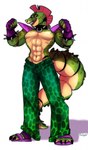 abs anthro big_tail black_eyes bottomwear bracelet clothing eyewear fingerless_gloves footwear gloves green_body green_bottomwear green_clothing green_pants hair handwear jewelry long_tail looking_at_viewer machine male mohawk muscular muscular_male navel open_mouth pants pink_hair purple_clothing purple_footwear purple_gloves purple_handwear purple_sandals sandals sharp_teeth shoes shoulder_pads simple_background solo spiked_bracelet spikes sunglasses tail tan_body teeth white_background yellow_sclera furtyap five_nights_at_freddy's five_nights_at_freddy's:_security_breach scottgames steel_wool_studios montgomery_gator alligator alligatorid animatronic crocodilian reptile robot scalie hi_res