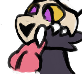 animal_genitalia animal_penis anthro bone bone_mask canine_genitalia canine_penis disembodied_penis duo fellatio feral fur genitals horn male male/male mask oral penile penis sex simple_animation simple_background simple_coloring skull skull_head skull_mask sucking teeth sirunfurr disney the_owl_house king_clawthorne demon hybrid titan_(the_owl_house) animated hi_res