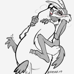 3_toes 4_fingers anthro anus arm_tuft back_tuft black_ears blush bodily_fluids butt carrying_another cheek_tuft chest_tuft claws curling_toes duo elbow_tuft facial_tuft fangs feet finger_claws fingers floppy_ears foot_tuft fur glance grin grinning_at_viewer half-closed_eyes hand_on_another's_butt hand_on_butt heel_tuft holding_another hug hugging_another humanoid_feet humanoid_heel knee_tuft leg_tuft lines_drawn looking_at_viewer looking_pleasured male male/male monobutt motion_lines multicolored_body multicolored_fur narrowed_eyes overweight overweight_anthro overweight_male pecs plantigrade rear_view red_nose shoulder_tuft skinny skinny_anthro skinny_male slim slim_anthro slim_male smile smiling_at_viewer smirk smirking_at_viewer soles spread_anus spreading sweat tail tail_motion tailwag teeth toe_claws toes tuft two_tone_body two_tone_fur wide_hips sinsing_49 looney_tunes warner_brothers ralph_e._wolf sam_sheepdog canid canine canis domestic_dog herding_dog mammal pastoral_dog sheepdog wolf 1:1 2025 colored digital_drawing_(artwork) digital_media_(artwork) greyscale hi_res monochrome signature