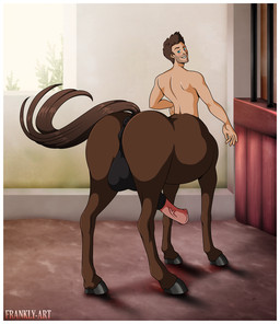 anus balls barn border butt equine_anus erection facial_hair farm genitals happy male penis pleased puffy_anus solo stable stubble transformation waist white_border frankly-art european_mythology greek_mythology mythology centaur equid equid_taur humanoid humanoid_taur mammal mammal_taur taur comic