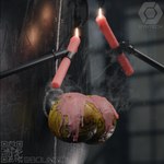 1:1 3d_(artwork) absurd_res anthro ballbusting balls bdsm bodily_fluids bondage bound bounddev bruised bruised_balls burning candle canid canine cock_and_ball_torture degradation digital_media_(artwork) encasement fox fully_bound fur genital_torture genitals hi_res humanoid immobilization male mammal metal pacthefox pain permanent_bondage permanent_encasement scar solo text torture url wax wax_play writing_on_balls yellow_body yellow_fur
