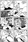 anthro anthro_on_anthro black_and_white breasts canid canine canis comic cowgirl_position domestic_dog duo eric_schwartz featureless_breasts female fox from_front_position kissing male male/female mammal monochrome on_bottom on_top outside plant sex tail tammy_vixen tor_dog tree wounded