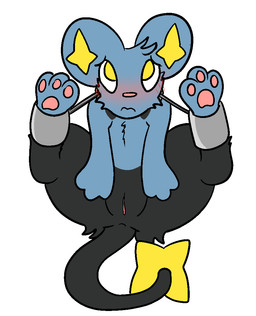 anthro anthrofied bdsm blush bondage bound female genitals nude pokemorph solo submissive submissive_female vulva yellow_eyes trout_(artist) nintendo pokemon felid generation_4_pokemon mammal pokemon_(species) shinx 2016 aliasing digital_media_(artwork)