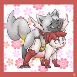 abdominal_bulge anal anal_penetration blep bodily_fluids border cum cum_inflation cum_inside cute_fangs duo erection eyes_closed fangs feral feral_on_feral feral_penetrated feral_penetrating feral_penetrating_feral flower from_behind_position fur genital_fluids genitals grey_body grey_fur hair inflation looking_pleasured male male/male male_on_bottom male_on_top male_penetrated male_penetrating male_penetrating_male mostly_nude multicolored_body multicolored_fur nude on_bottom on_top one_eye_half-closed pattern_background penetration penile penile_penetration penis penis_in_ass perching_position plant quadruped red_body red_border red_eyes red_fur red_hair scarf scarf_only sex side_view simple_background teeth tongue tongue_out two_tone_body two_tone_fur white_body white_fur aztepyeen nintendo pokemon aztep_(aztepyeen) fan_character magnolia_(shaymin) generation_3_pokemon generation_4_pokemon legendary_pokemon pokemon_(species) poochyena shaymin sky_forme_shaymin 1:1 2022 absurd_res hi_res herm_(lore)