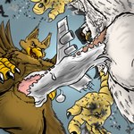 5_fingers abs aircraft airplane anthro balls beak bodily_fluids brown_body claws crush cum cum_drip cumshot destruction dripping duo ejaculation erection extreme_size_difference feathered_wings feathers finger_claws fingers genital_fluids genitals humanoid_genitalia humanoid_penis jet low-angle_view macro macro_anthro macro_male male massacre muscular muscular_anthro muscular_male nude open_mouth orgasm pecs penetration penile penis rampage size_difference smile vehicle vehicle_destruction vehicle_penetrated white_body wings tyrnn mythology pyronite(commissioner) carpo corvidius_(character) avian bird falcon falconid gryphon mythological_avian mythological_creature 1:1