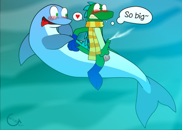 anal anal_penetration animal_genitalia animal_penis blue_tongue blush bodily_fluids cetacean_genitalia cetacean_penis cum cum_while_penetrated cumshot describing_another describing_genitalia describing_penis describing_size duo ejaculation erection feral fully/fully_submerged fully_submerged genital_fluids genitals hands-free heart_reaction heart_symbol inner_monologue interspecies male male/male male_penetrated male_penetrating male_penetrating_male markings orgasm penetration penis red_heart scarf sex sex_in_water speech_bubble straddling stripes tapering_penis thinking thought_bubble tongue toony underwater underwater_sex water water_clouding gayturr gaylen alligator alligatorid aquatic cetacean crocodilian dolphin mammal oceanic_dolphin reptile scalie toothed_whale 2011 pictographics