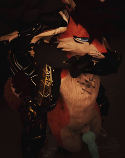 abdominal_bulge anal anal_penetration animal_genitalia animal_penis anthro black_body black_fur blue_penis canine_genitalia canine_penis duo from_behind_position fur genitals knot knotted_penis male male/male orange_body orange_fur penetration penis questionable_consent sex standing standing_sex khaishin khaishin_(character) canid canine canis mammal rexouium wolf 3d_(artwork) 3d_animation animated digital_media_(artwork) hi_res long_playtime sound webm