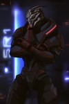 armor crossed_arms green_eyes male solo standing meken relay314 bioware electronic_arts mass_effect nihlus_kryik alien turian hi_res