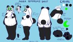 anthro black_body black_fur black_nose breasts female fur fur_markings green_eyes hair markings nipples nude round_ears simple_background slightly_chubby smile solo tail text white_body white_fur white_hair lunarpanda8686 mika_(lunarpanda8686) bear giant_panda mammal 7:4 digital_media_(artwork) english_text hi_res model_sheet