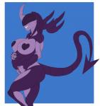 anthro areola belly big_belly big_breasts breasts claws female heart_nipples horn nipples nude pregnant pregnant_anthro pregnant_female smile solo spade_tail tail wide_hips wings box-s alien_(franchise) xenosa alien bicci xenomorph 2017 digital_media_(artwork) hi_res