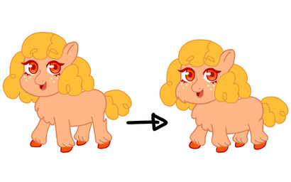 ambiguous_feral ambiguous_gender blonde_hair directional_arrow eyelashes feral freckled_face freckles fur hair happy hooves looking_at_viewer open_mouth open_smile orange_body orange_fur pose red_eyelashes red_eyes red_hooves side_view simple_background smile solo standing tan_body tan_fur white_background young young_ambiguous young_feral bananawaifu fluffy_pony fluffy_pony_(species) mammal 16:10 2025 digital_media_(artwork) flat_colors full-length_portrait hi_res portrait widescreen
