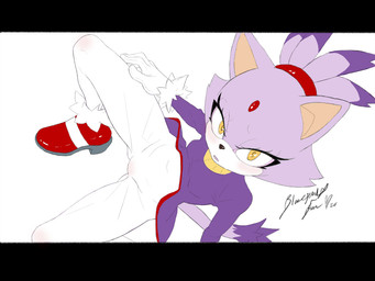 anthro clothed clothing female footwear fur hair looking_at_viewer purple_body purple_fur shoes simple_background sitting solo spread_legs spreading tail blazeymix sega sonic_the_hedgehog_(series) blaze_the_cat domestic_cat felid feline felis mammal 4:3 digital_media_(artwork) hi_res