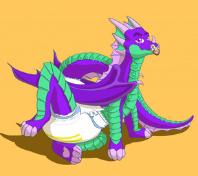 clothing diaper feral male markings object_in_mouth pacifier pacifier_in_mouth quadruped raised_leg simple_background sitting solo tail wings tysuga mythology dragon mythological_creature mythological_scalie scalie 2020