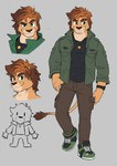 anjing_kampuss anthro biped bottomwear brown_hair clothed clothing countershade_face countershade_neck countershading eyebrows felid green_eyes hair hi_res lion male mammal pantherine pants raja_(anjing_kampuss) smile solo tail tail_tuft tuft whiskers